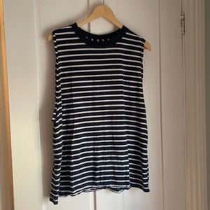 Lululemon ALL YOURS BOYFRIEND TANK Yachtie Stripe True Navy White | Size 12